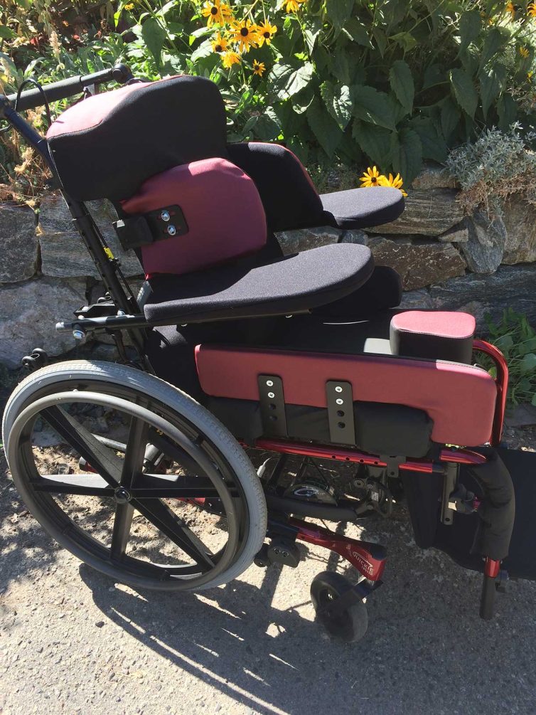 Custom Seating Mounted to a Wheelchair